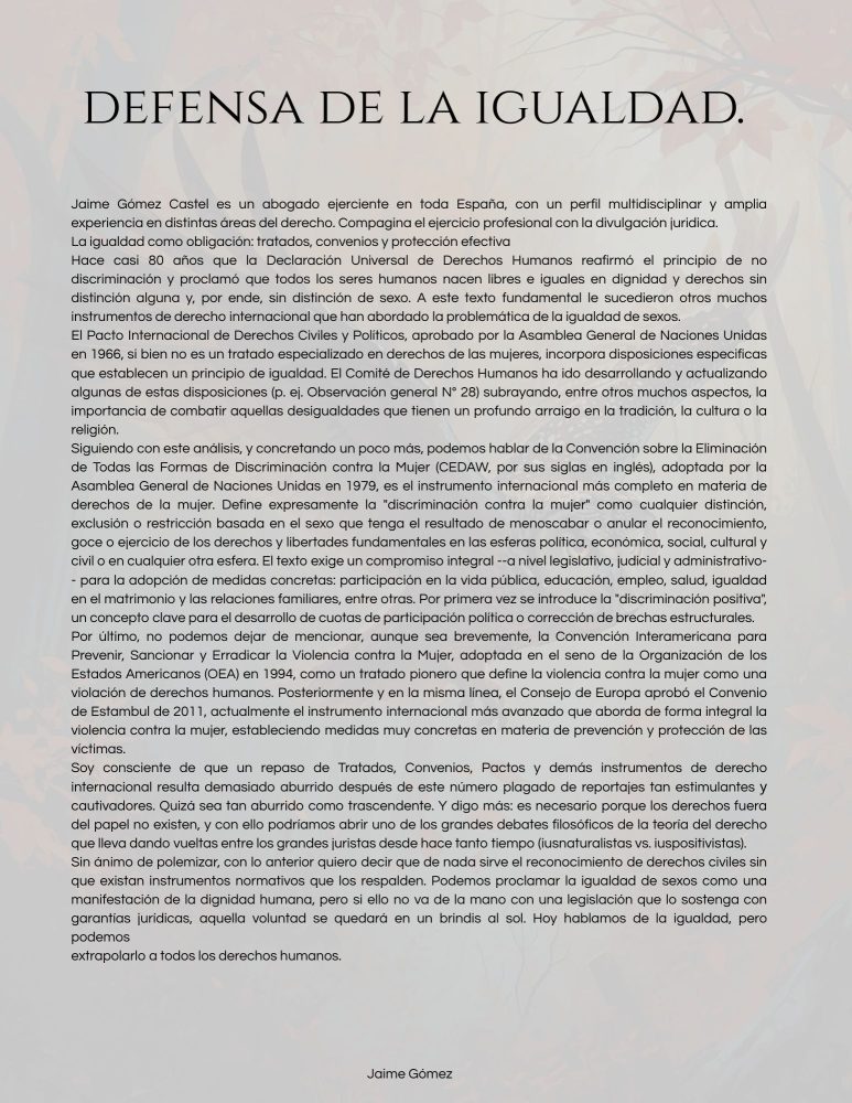 DEFENSA DE LA IGUALDAD