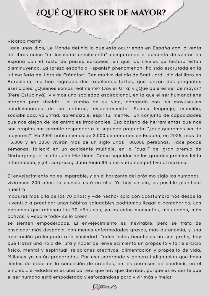 Que quiero ser de mayor