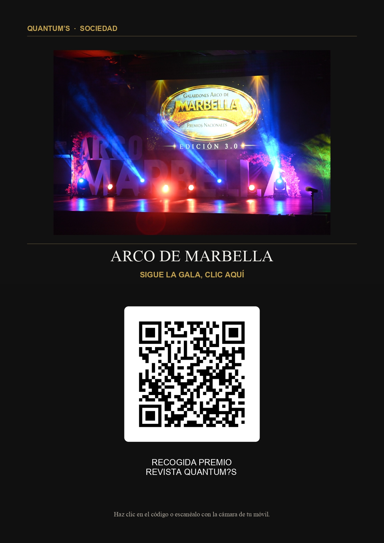 Arco de Marbella - Recogida del premio